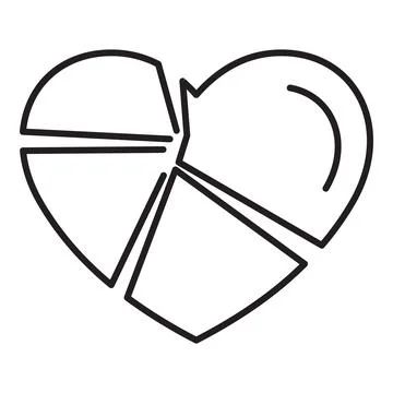 Heart shaped pie chart representing love for data analysis Illustrazione stock