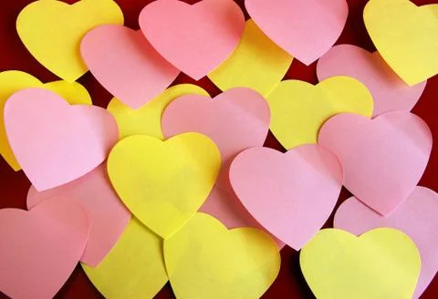 Heart shaped post it Stock Photos