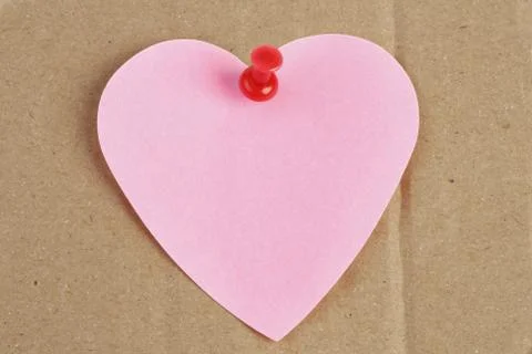 Heart shaped post it Stock Photos