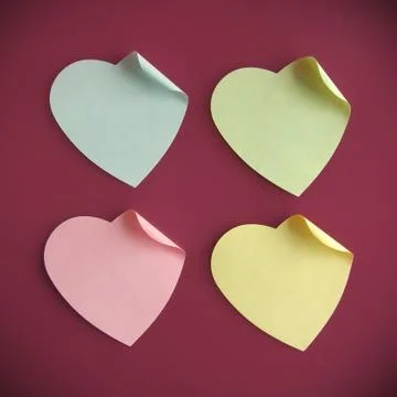 Heart shaped post it Stock Photos
