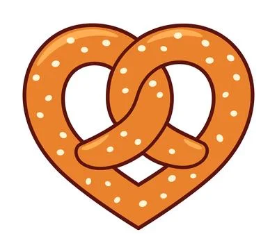 Heart shaped pretzel Illustrazione stock