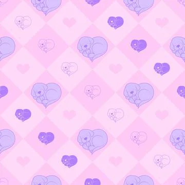 Heart Shaped Puppy Pattern Stock Illustration