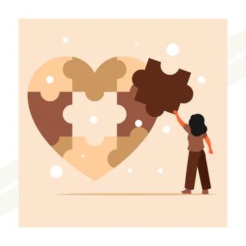 Heart-shaped-puzzle Illustrazione stock