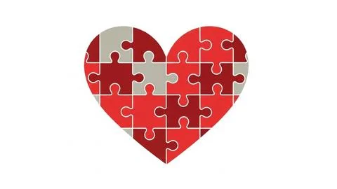 Heart shaped puzzle Stock Illustration