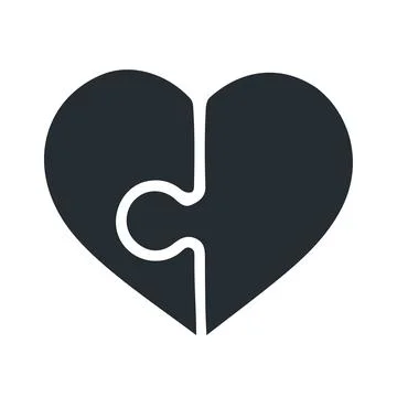 Heart shaped puzzle vector graphic template illustration isolated on white Stock Illustration