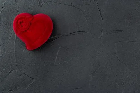 Heart-shaped ring box Stock Photos