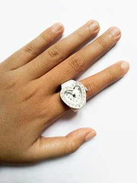 Heart Shaped Ring Watch Stock Photos