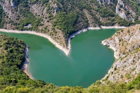 Heart shaped river bend Stock Photos