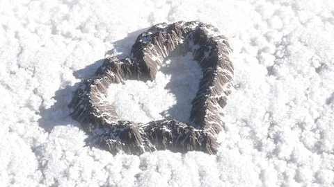 Heart shaped rocks above the clouds Stock Footage 123124562