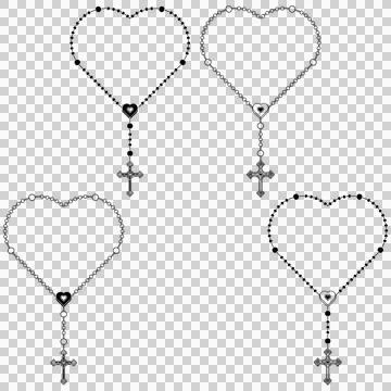 Heart shaped rosary Illustrazione stock