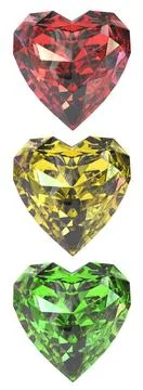Heart shaped ruby colored as traffic light Heart shaped ruby colored as tr... Foto stock