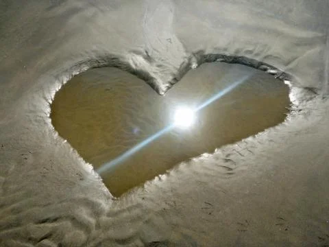 Heart Shaped Sand Stock Photos
