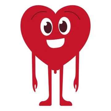 Heart Shaped Smiley Flat Colored Icon Illustrazione stock