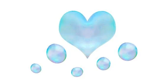 A heart-shaped soap bubble. white background isolated Stock Illustration