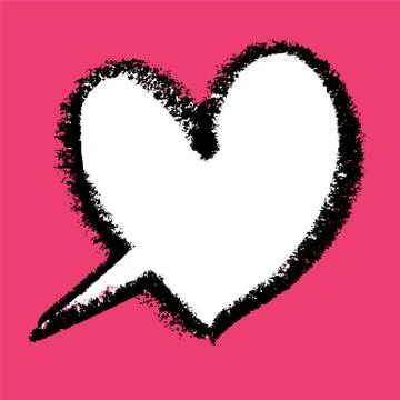 Heart-shaped speech bubble. vector illustration. Stock Illustration