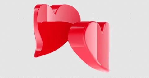 Heart shaped speech bubbles icon, rotation animation seamlessly loopable. 3.. Stock-Footage 331451624