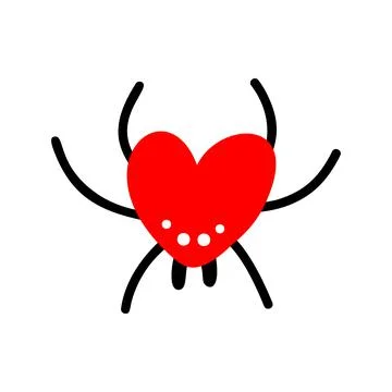 A heart-shaped spider. Vector icon for Valentine's Day Illustrazione stock