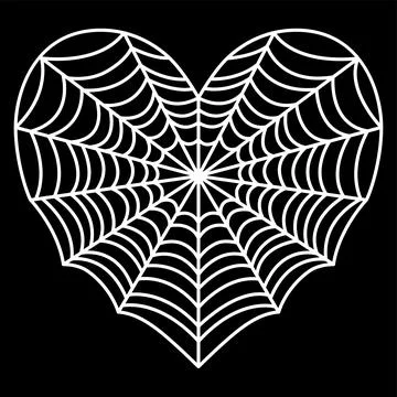 Heart-Shaped Spider Web Vector Illustration イラスト素材