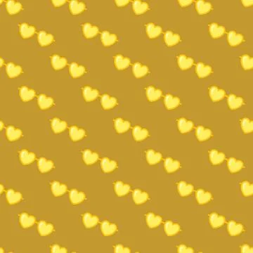 Heart shaped sunglasses seamless pattern in yellow color. textile design. Stock Illustration