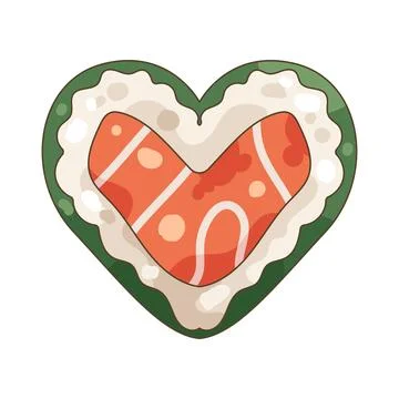 Heart shaped sushi Stock Illustration