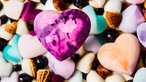Heart-shaped sweets Stock Illustration