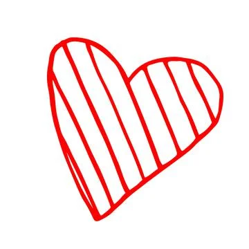 Heart shaped tangled grungy scribble hand painted with ink Stock Illustration