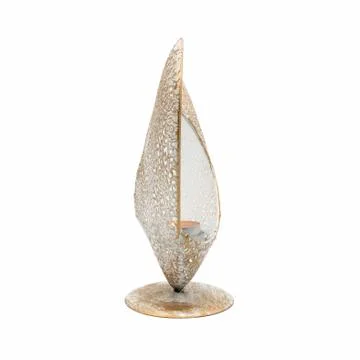 A heart shaped tea light from the side, cut out on white background Foto stock