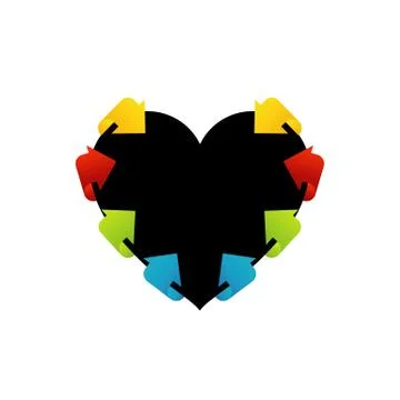 Heart shaped text box Stock Illustration