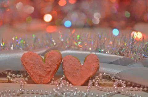 Heart shaped textured cookie 写真素材
