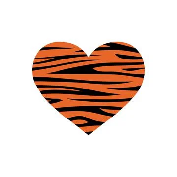 Heart shaped tiger print. Stock Illustration