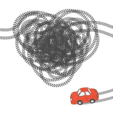 Heart shaped tire trace. vector, eps8 Stock-Illustration