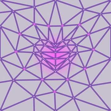 Heart shaped triangle mesh Stock Illustration