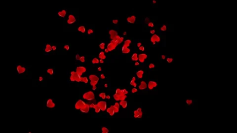 Heart Shapes Extracting on Black Screen Background Stock Footage 317292878