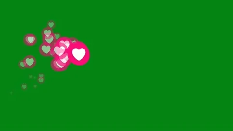 Heart shapes motion graphics with green screen background Stock Footage 136720655