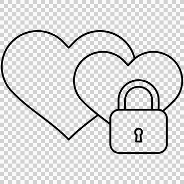 Heart shapes with padlock security Stock Illustration