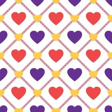 Heart shapes seamless pattern Illustrazione stock