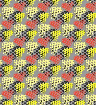 Heart shapes seamless pattern. Stylish modern fantasy background, banner, cover Stock Illustration