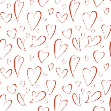 Heart shapes seamless pattern Vector Image Stock Illustration