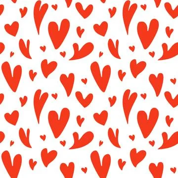 Heart shapes seamless pattern Vector Image Stock Illustration
