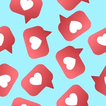 Heart shapet likes seamless pattern. Followers, subscribers for sociel nets Stock Illustration