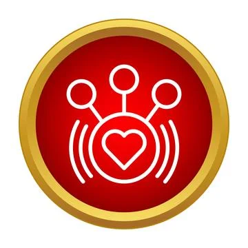 Heart sharing connection radiating love social network icon Stock Illustration