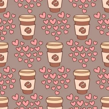 Heart sharp vector seamless pattern background pink color card beautiful Stock Illustration