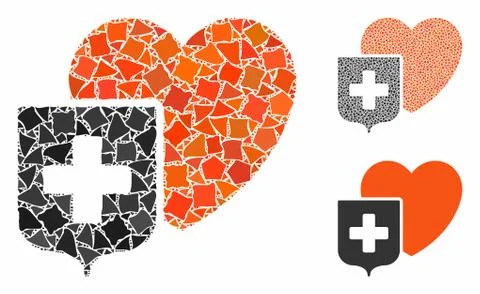 Heart shield Composition Icon of Rugged Parts Stockillustratie