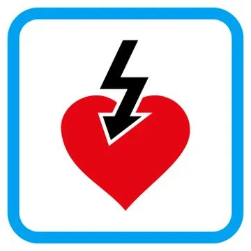 Heart Shock Strike Vector Icon in a Frame Stock Illustration