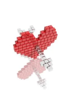 Heart shot by an arrow Stockillustratie