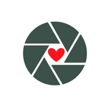 Heart Shutter Logo or Icon Camera Love Stock Illustration