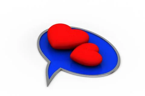 Heart sign in chat bubble Free Stock Illustration