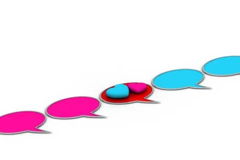 Heart sign in chat bubble Free Stock Illustration