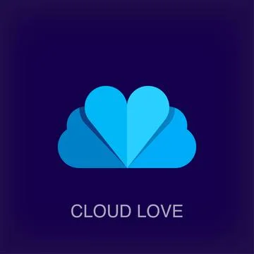 Heart sign logo in creative cloud. Stock Illustration