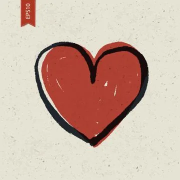 Heart sign on paper texture. vector, eps10 Stock Illustration